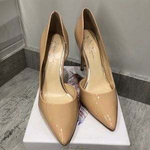 Jessica Simpson Prizma Nude Patent Leather Heels size 10